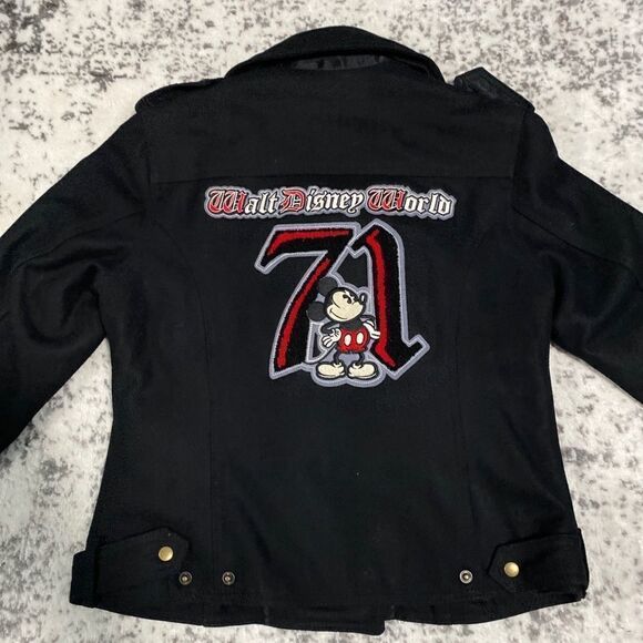 Mickey 71 Wool blend pea coat jacket size L EUC big embroidered logo on back - Picture 1 of 14